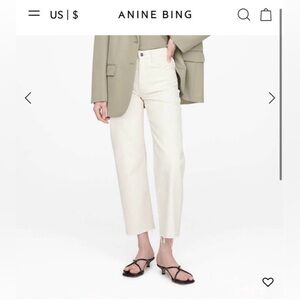 Anine Bing Gavin Jean Ecru Size 29